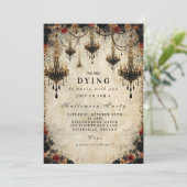 Gotische kroonluchter Halloween Party Kaart (Staand voorkant)