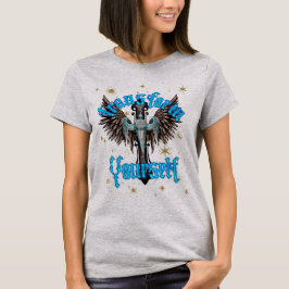 Gotische kruis met vleugels transformeren je ziel t-shirt