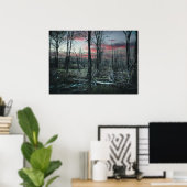 Gotische Kunst Donkere Moerasland Bos Poster (Thuiskantoor)