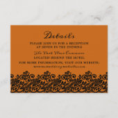 Gotische Lace Halloween Sinaasappel Zwart Details Informatiekaartje (Voorkant)