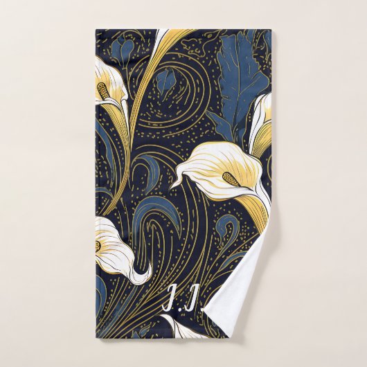 Gotische Lelie Bloemen Monogram Pickleball Handdoe Handdoek (Handdoek)