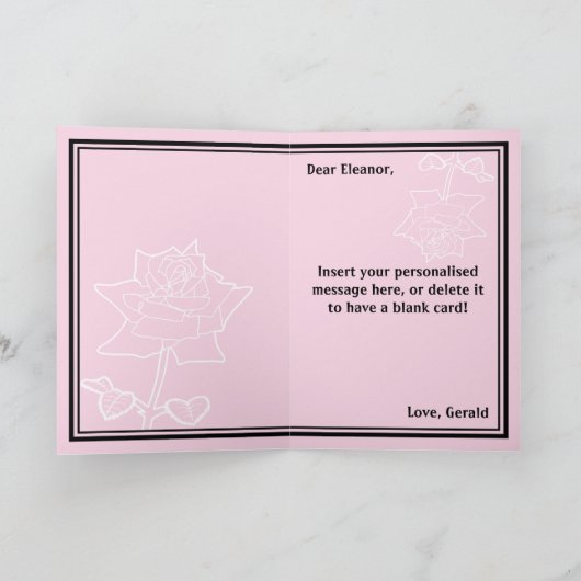 Gotische Licht Roze Zwart Bloemen Spirit Board Kaart (Binnen)