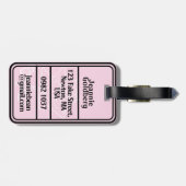 Gotische lichte roze zwarte bloemengeest bord bagagelabel (Achterkant horizontaal)