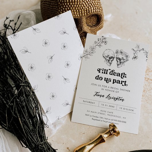 Gotische liefde Halloween bruids douche uitnodigin Kaart