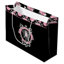 Gotische Liefde | Roze en Zwart Skelet Hart Bloeme