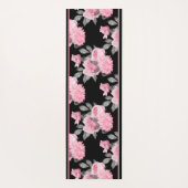 Gotische Liefde | Roze en Zwart Skelet Hart Bloeme Yogamat (Achterkant)