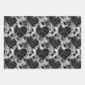 Gotische liefde schedels en rode harten inpakpapier vel (Voorkant 2)