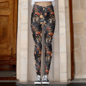  Gotische Liefhebbers Floral Romantisch Skelet Leggings