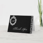 Gotische lijst monogram bedankkaart (Voorkant)