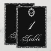 Gotische lijst monogram tafelnummer (Voorkant / Achterkant)