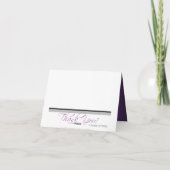 Gotische lijst paarse bedankkaartjes bedankkaart (Achterkant)