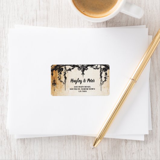 Gotische Lijst rustieke adreslabel Stickers bruilo (Insitu)