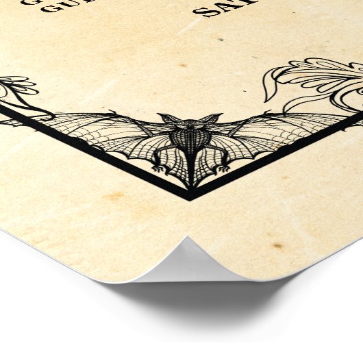 Gotische Lijsten tafel bruiloft Halloween zitschem Poster (Hoek)