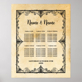 Gotische Lijsten tafel bruiloft Halloween zitschem Poster