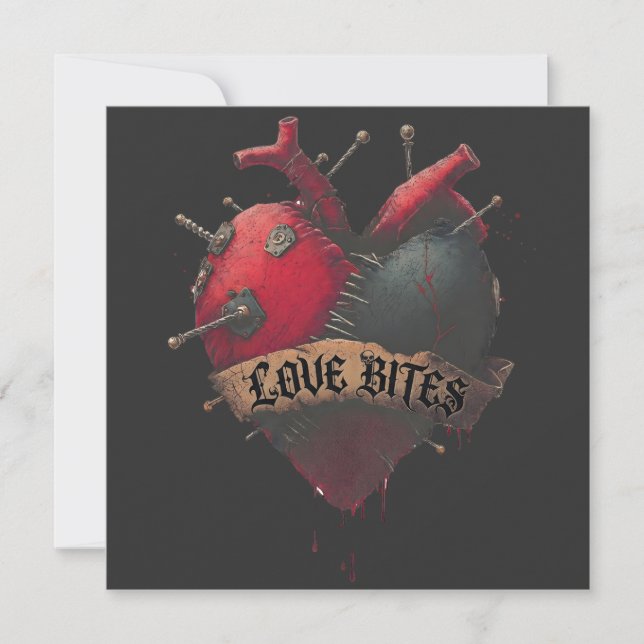 Gotische "Love Bites" Anatomische Hart Illustratie (Voorkant)