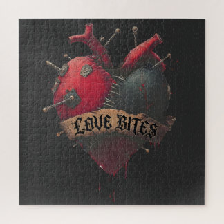 Gotische "Love Bites" Anatomische Hart Illustratie Legpuzzel