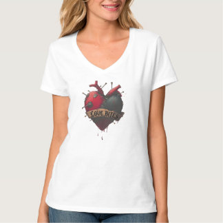 Gotische "Love Bites" Anatomische Hart Illustratie T-shirt
