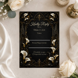 Gotische Luxe Bruiloft RSVP Kaartje