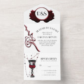 gotische luxe | De dood scheidt ons van zwart en r All In One Uitnodiging (Binnen)