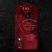 Gotische Luxe | Zwarte en Rode Bloeddruppel Bruilo All In One Uitnodiging