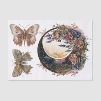 Gotische maan en steampunk Kunst voor Decoupage Tissuepapier