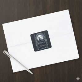 Gotische Maan Raaf Boog Donkere Academica Vierkante Sticker