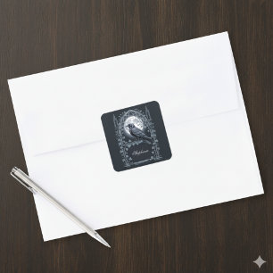 Gotische Maan Raaf Boog Donkere Academica Vierkante Sticker