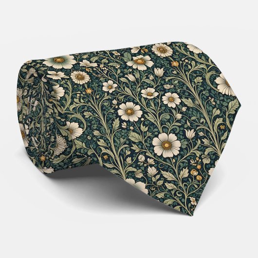 Gotische Madeliefjes Vintage Romantisch Bloemendes Stropdas (Opgerold)