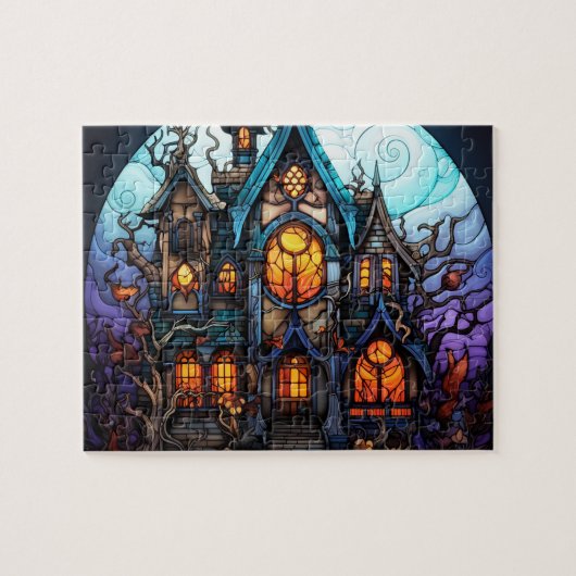 Gotische Mansion Halloween Legpuzzel (Horizontaal)