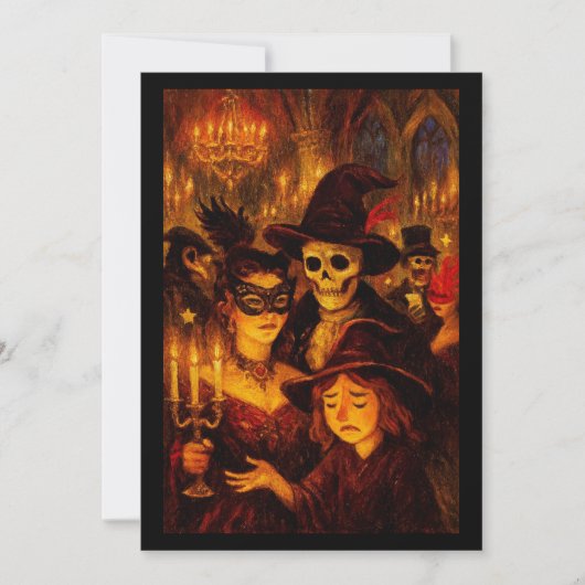 Gotische Maskerade Halloween-feest Kaart (Voorkant)