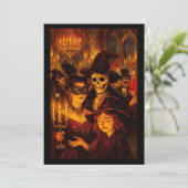 Gotische Maskerade Halloween-feest Kaart (Staand voorkant)