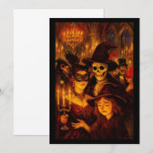 Gotische Maskerade Halloween-feest Kaart (Voorkant / Achterkant)