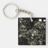 Gotische Maskers Zwarte en Witte Sleutelhanger (Voorkant)