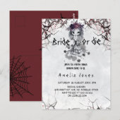 Gotische meisje Cute Bruiloftsfeest  Briefkaart (Voorkant / Achterkant)