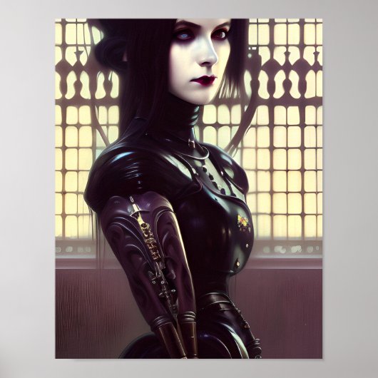 Gotische meisje Steampunk Verschillende gekleurde Poster (Voorkant)