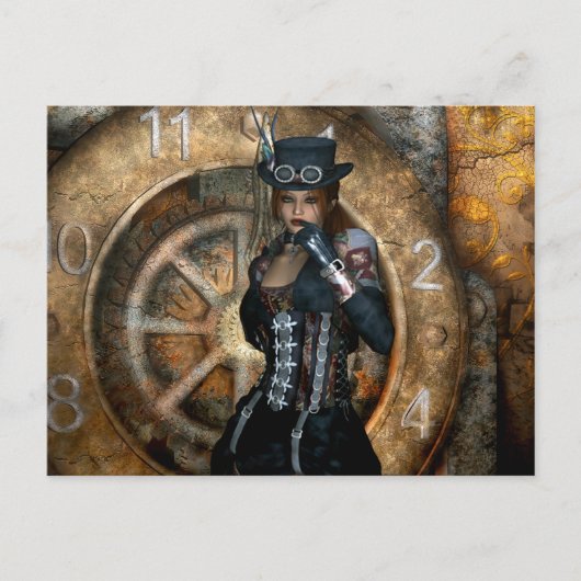 Gotische meisjes tijd om Steampunk te redden Briefkaart (Voorkant)