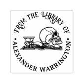 Gotische menselijke schedel Boek Zandloper Bibliot Zelfinktende Stempel (Design)