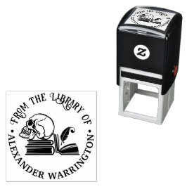 Gotische menselijke schedel Boeken Veer Bibliothee Zelfinktende Stempel