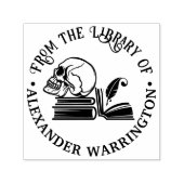 Gotische menselijke schedel Boeken Veer Bibliothee Zelfinktende Stempel (Design)