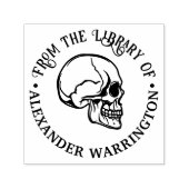 Gotische Menselijke Schedel Side Uitzicht RND Libr Zelfinktende Stempel (Design)