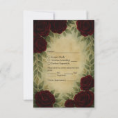 Gotische middeleeuwse antiek roos bruiloft RSVP kaartje (Achterkant)