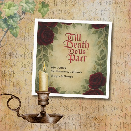 Gotische middeleeuwse antiek roos bruiloft servet