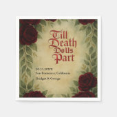 Gotische middeleeuwse antiek roos bruiloft servet (Voorkant)