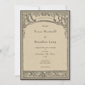 gotische middeleeuwse boog grens bruiloft kaart (Voorkant)