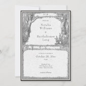 gotische middeleeuwse bos grens bruiloft kaart (Voorkant)