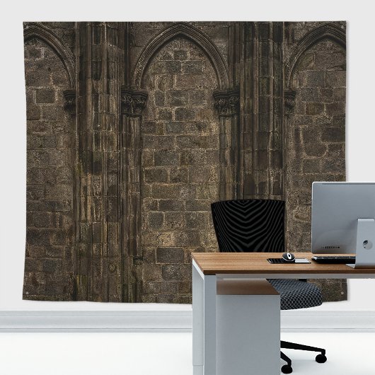Gotische middeleeuwse donkere rollenspel-dungeon-s wandkleed