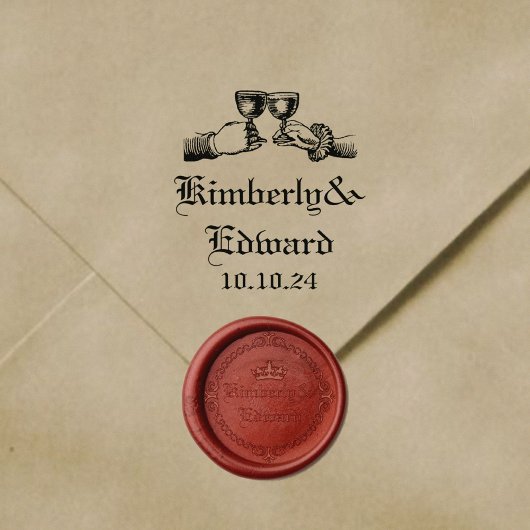 Gotische middeleeuwse fantasie bruiloft rubberstempel