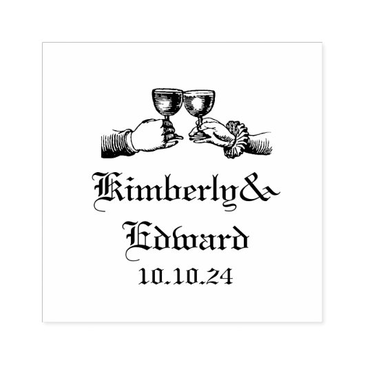 Gotische middeleeuwse fantasie bruiloft rubberstempel (Afrduk)