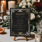 Gotische middeleeuwse Gold Ivy Wedding Menu