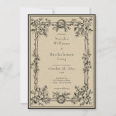  Gotische Middeleeuwse Ivy Border Bruin Huwelijk Kaart (Voorkant)